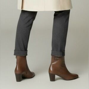 5 for $25!!! Elditas Leather Catherine Brown Side-zip Ankle Boots